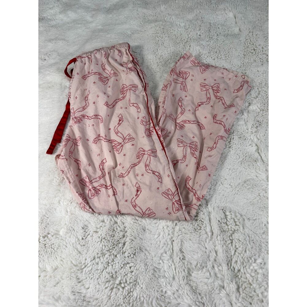 Victoria’s Secret Bow Pajama Pants Womens M Pink Y2K Coquette